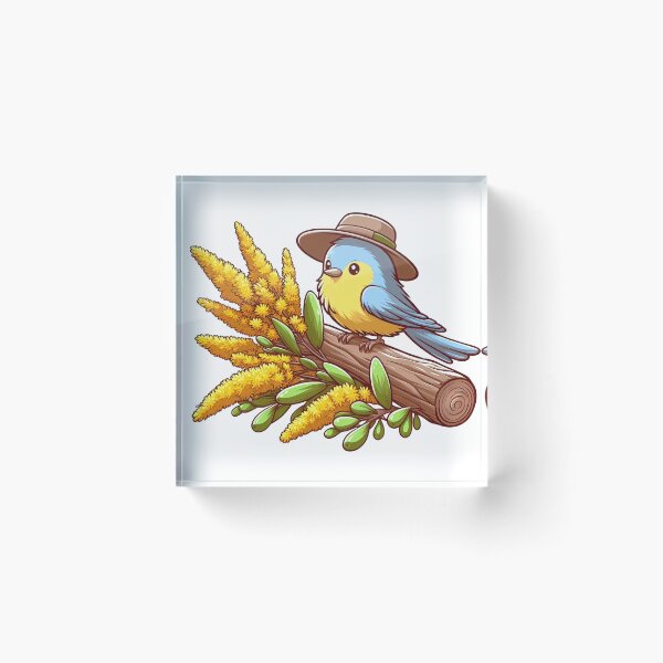 Item preview, Wattle and Bird: A Burst of Color with a Wattlebird designed and sold by Digital Dreams Arts.