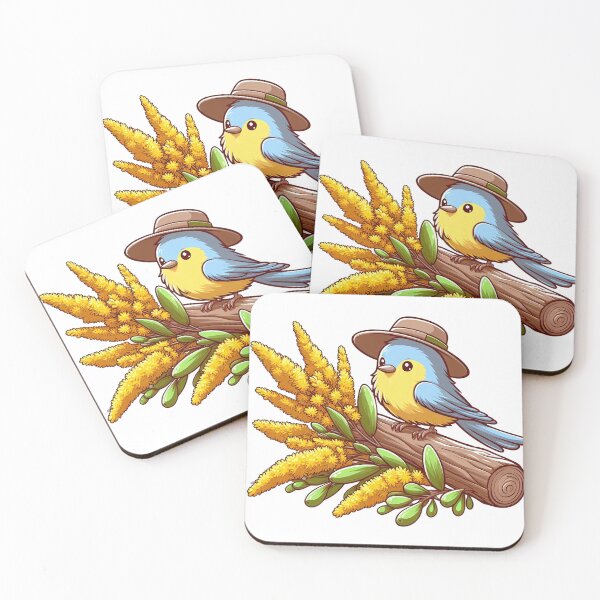 Item preview, Wattle and Bird: A Burst of Color with a Wattlebird designed and sold by Digital Dreams Arts.