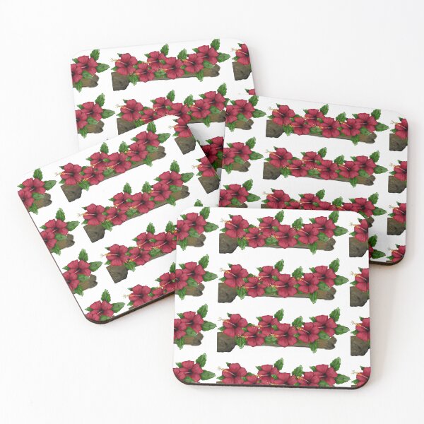 Item preview, Red Hibiscus Flowers designed and sold by ElomaArts.