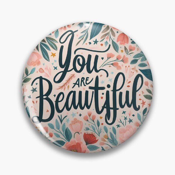 Item preview, You Are Beautiful - Motivational Quote with Floral Background designed and sold by DethLock.