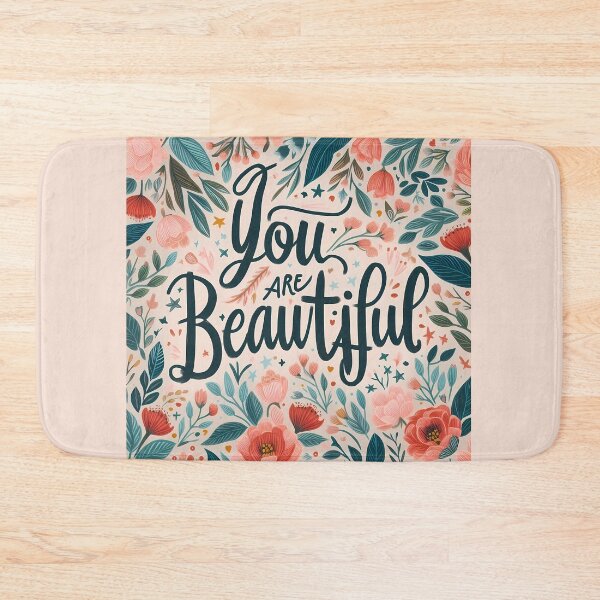 Item preview, You Are Beautiful - Motivational Quote with Floral Background designed and sold by DethLock.