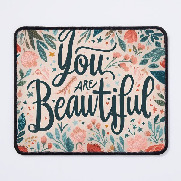 Item preview, You Are Beautiful - Motivational Quote with Floral Background designed and sold by DethLock.