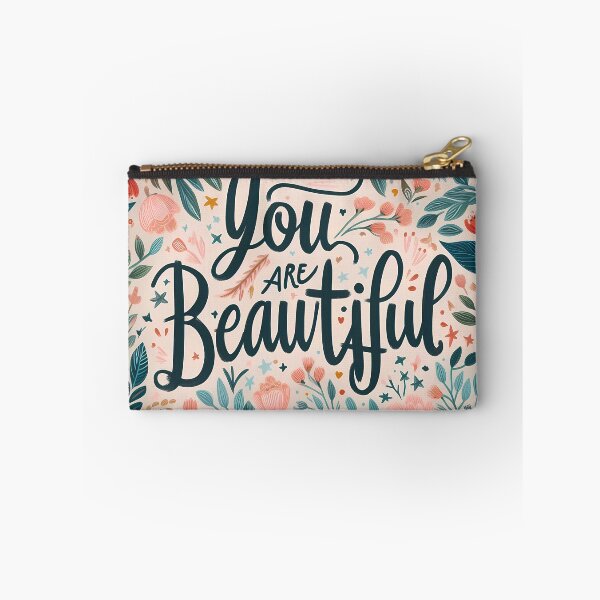 Item preview, You Are Beautiful - Motivational Quote with Floral Background designed and sold by DethLock.