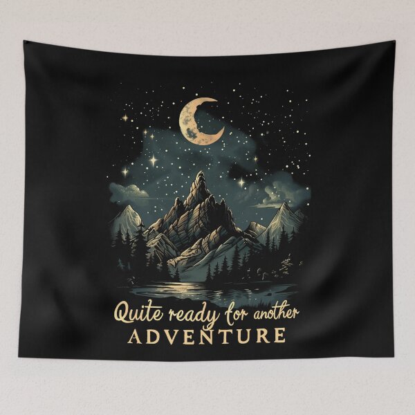Item preview, Quite Ready for Another Adventure - Moon and Lonely Mountain - Fantasy designed and sold by Fenay Designs.