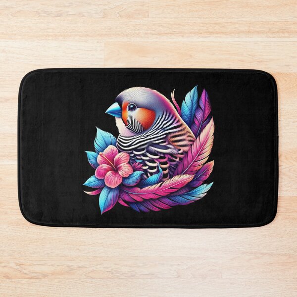 Item preview, Zebra Finch and Flower - Beautiful Bird Illustration designed and sold by DethLock.