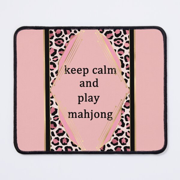 Item preview, keep calm and play mahjong - in leopard pattern frame designed and sold by EmeraldeaArt.