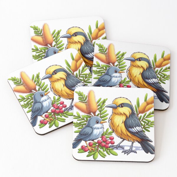 Item preview, Wattle and Bird: A Wattle and bird Complements the Beauty of Flowers designed and sold by Digital Dreams Arts.