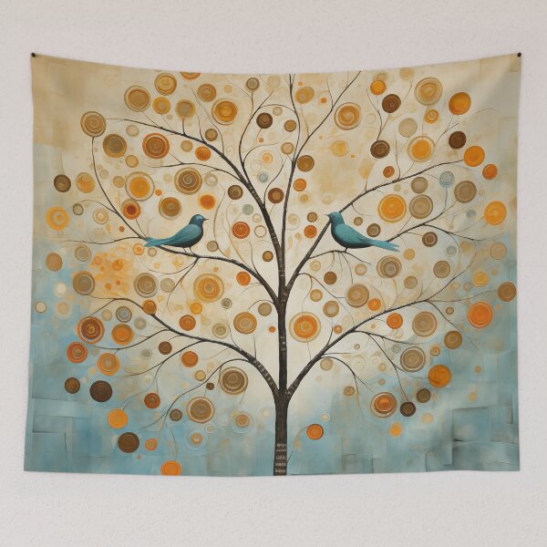 Item preview, Tree with colored circles and birds designed and sold by celiacreatec.