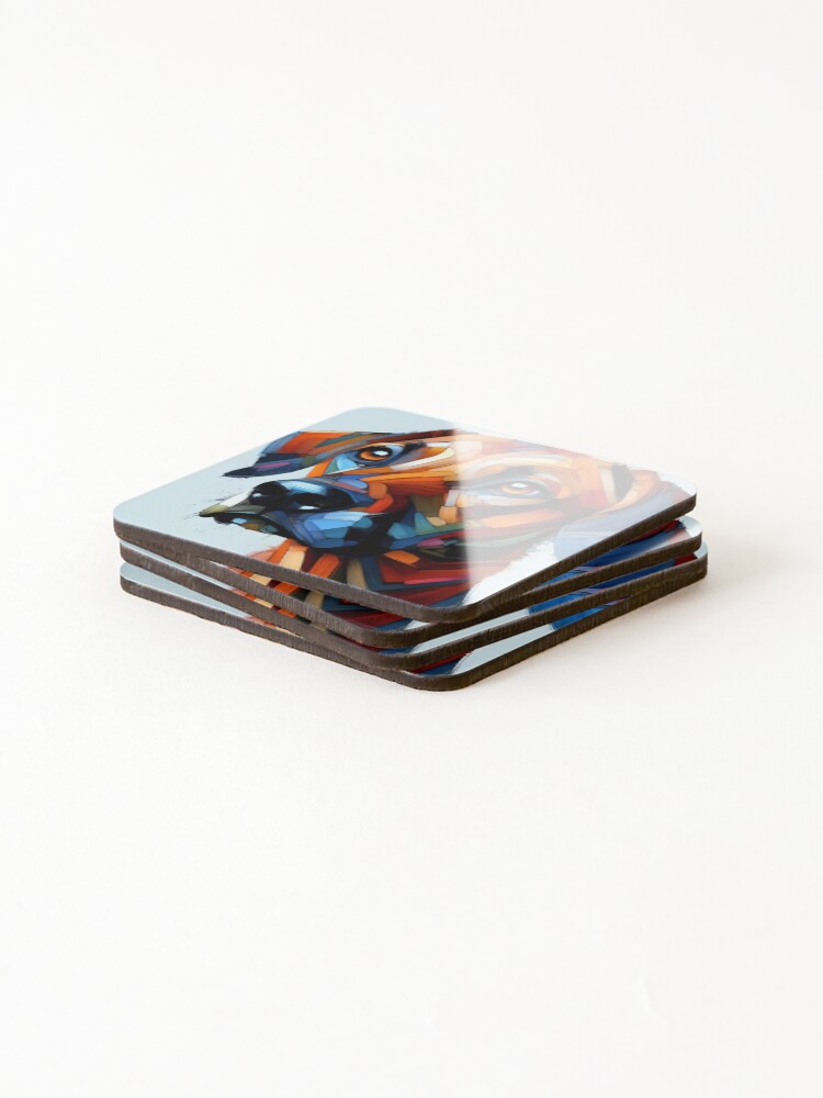 Thumbnail 4 of 5, Coasters (Set of 4), Expressive Rhodesian Ridgeback Design designed and sold by PawspectCreate.