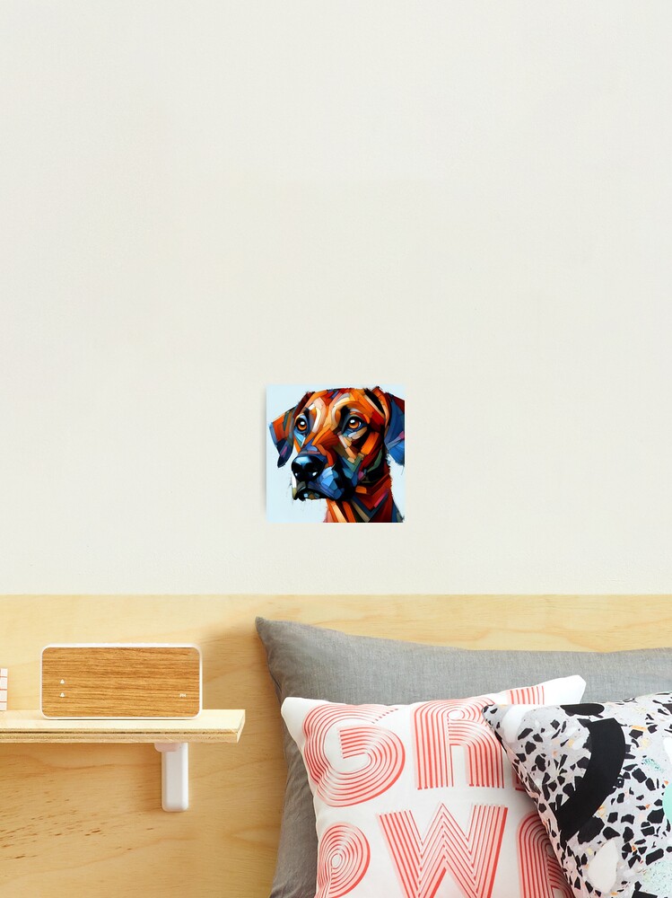 Thumbnail 2 of 3, Photographic Print, Expressive Rhodesian Ridgeback Design designed and sold by PawspectCreate.