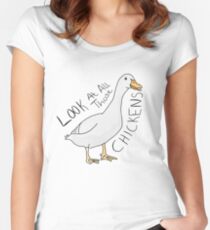 Camiseta entallada de cuello redondo Pollos
