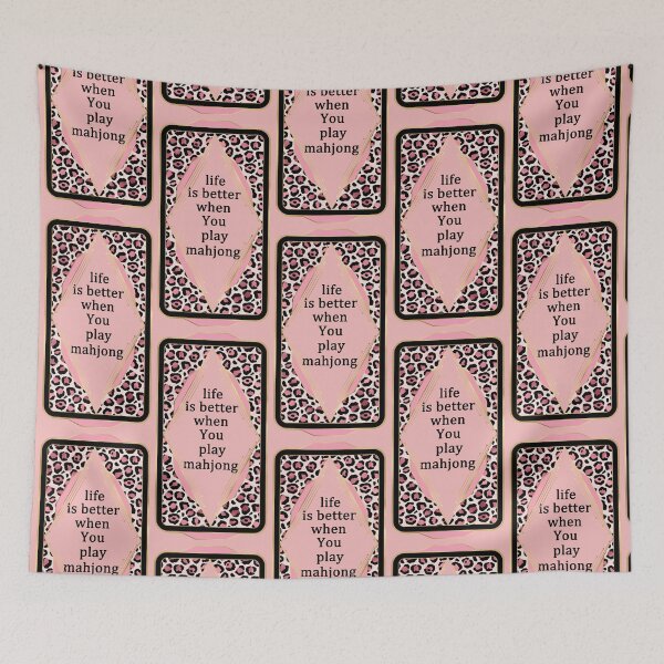 Item preview, life is better when You play mahjong - in leopard pattern frame designed and sold by EmeraldeaArt.