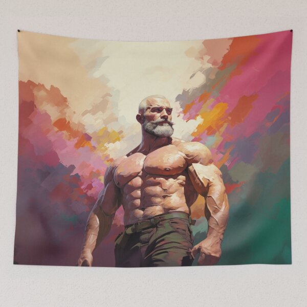 Item preview, Bodybuilder Oil Painting designed and sold by BeautyofMasc.