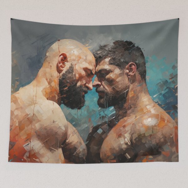 Item preview, Gay bodybuilder Oil Painting designed and sold by BeautyofMasc.