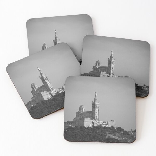 Item preview, Marseille's Icon: Basilica of Notre-Dame of la Garde in Black and White designed and sold by InbalTurShalom.