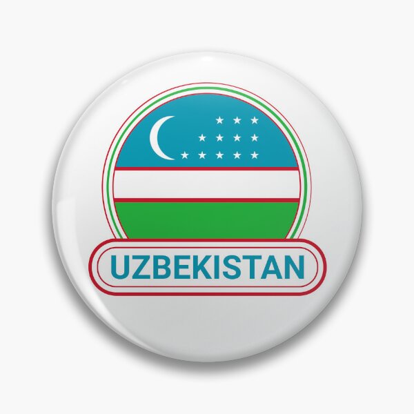 Item preview, Uzbekistan Country Badge - Uzbekistan Flag designed and sold by chrisrivait.