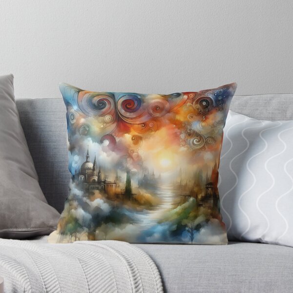 Item preview,  "Water-colored Magical Sky #40 Throw Pillow designed and sold by LLdreams.