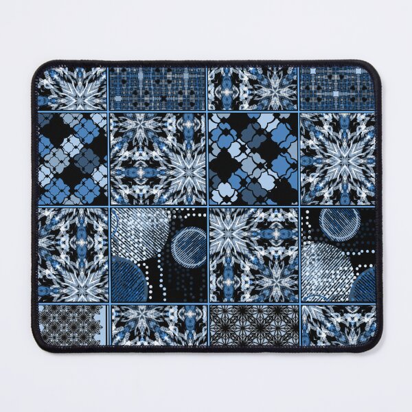 Item preview, Monochrome blue patchwork pattern. Classic rustic ornament. designed and sold by marinaklykva.