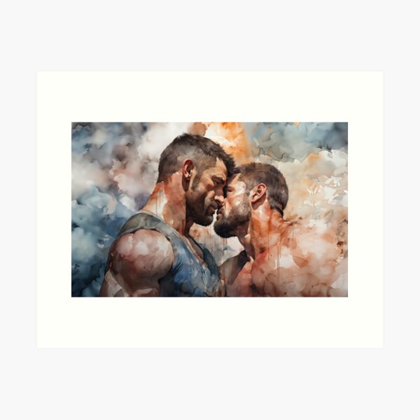 Item preview, Gay Bodybuilder Oil Painting designed and sold by BeautyofMasc.