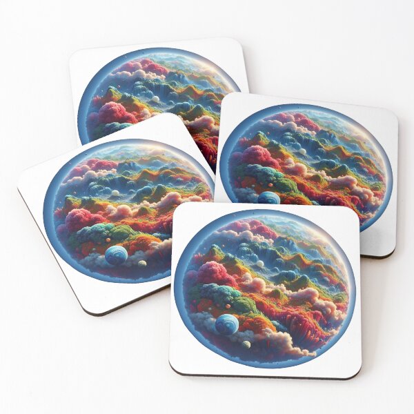 Item preview, Trippy Alien Rainbow Tree Planet - Blue Fade designed and sold by nikkolaus.