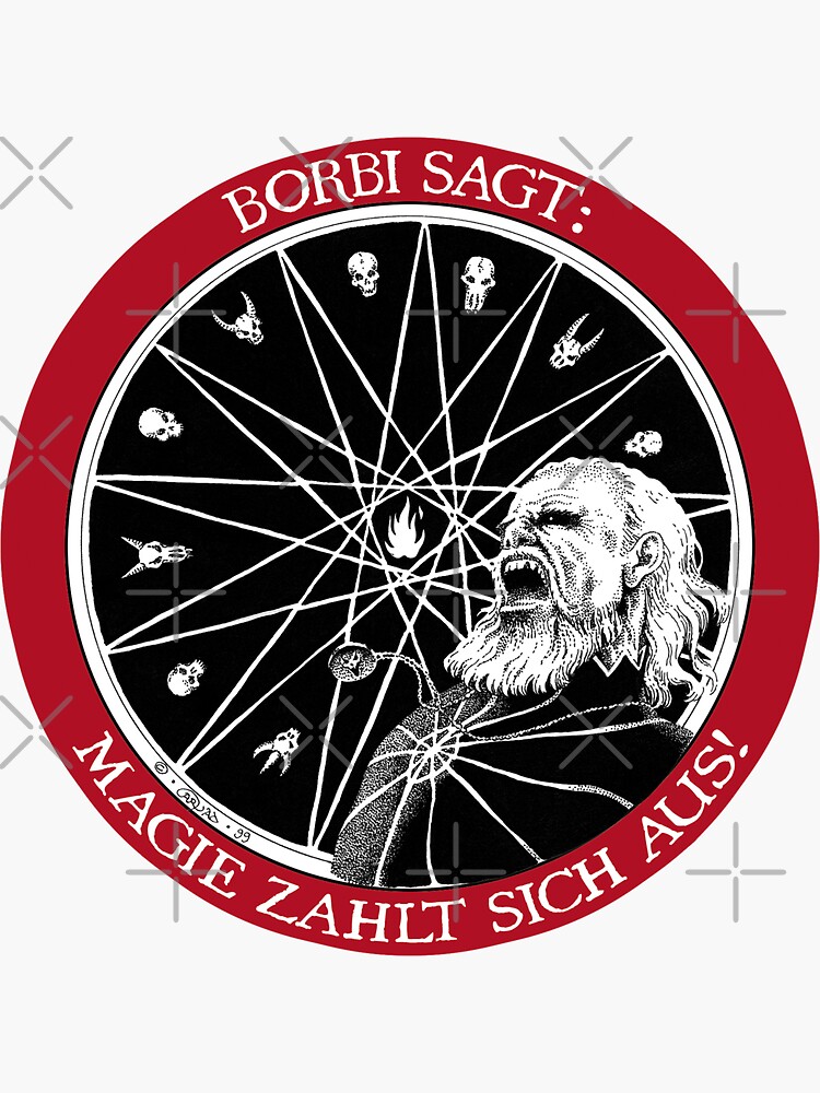 Thumbnail 3 of 3, Sticker, Borbi says: Magic pays off! designed and sold by CaryadArtwork.