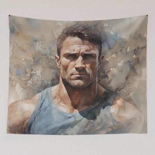 Item preview, Bodybuilder Oil Painting designed and sold by BeautyofMasc.