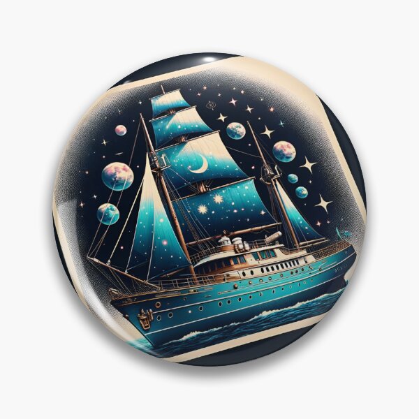 Item preview, Vintage Yacht: Celestial Seas in Hyperrealistic Sky designed and sold by ByDigitalDream.