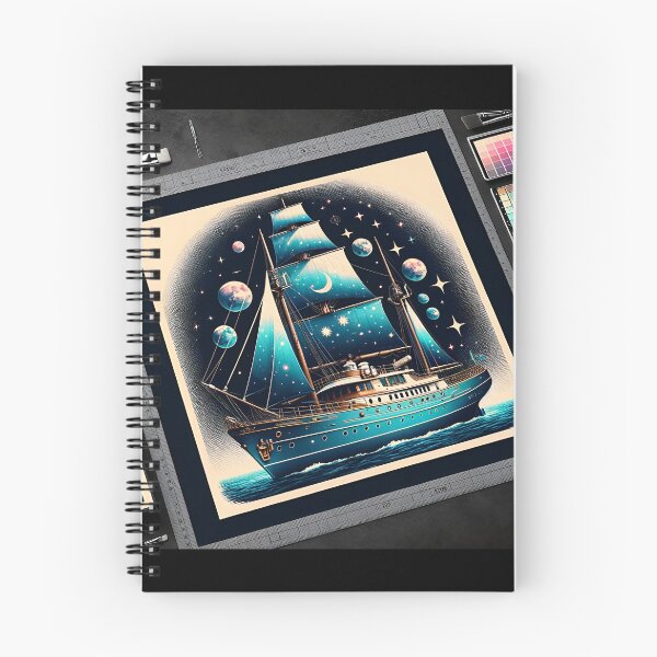 Item preview, Vintage Yacht: Celestial Seas in Hyperrealistic Sky designed and sold by ByDigitalDream.