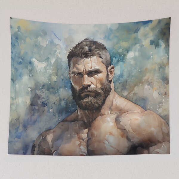 Item preview, Bodybuilder Oil Painting designed and sold by BeautyofMasc.