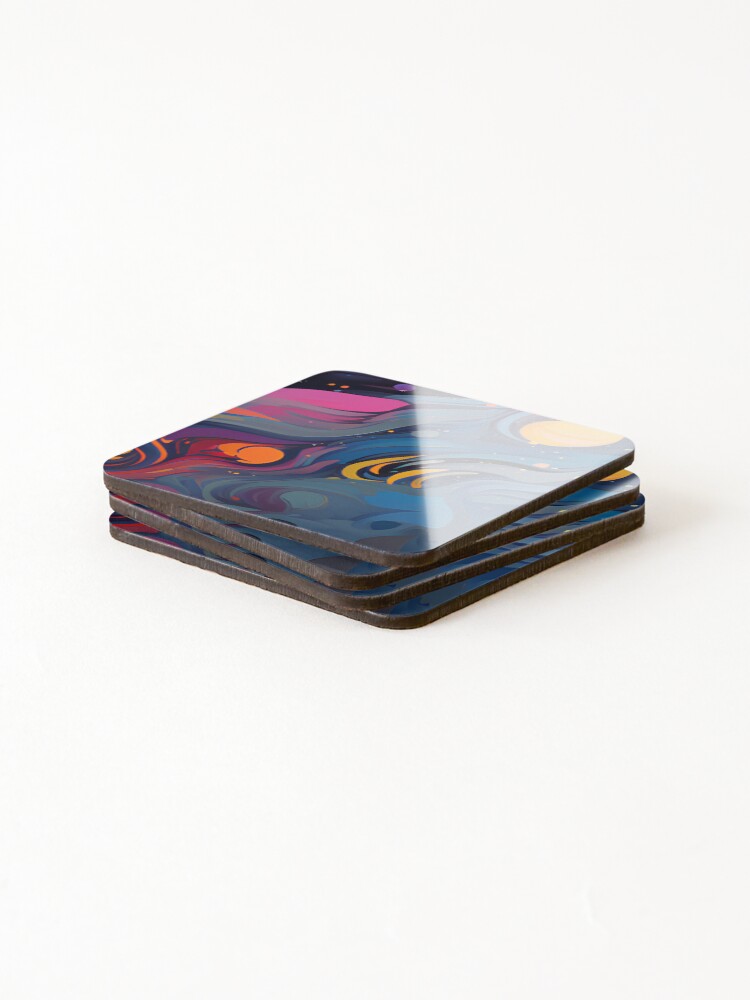 Thumbnail 4 of 5, Coasters (Set of 4), Chromatic Vibration designed and sold by RokansDesign.