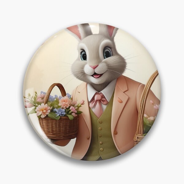 Item preview, Cute Easter bunny with flowers  designed and sold by myikigai.