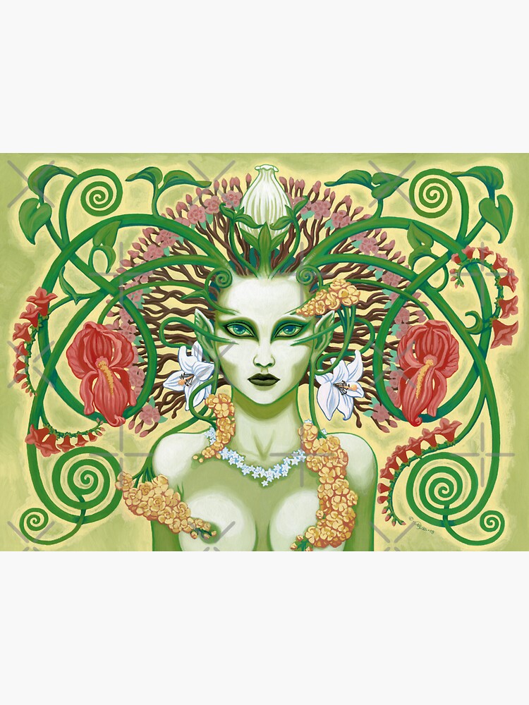 Thumbnail 3 of 3, Sticker, Flower Elemental / Nature Spirit designed and sold by CaryadArtwork.