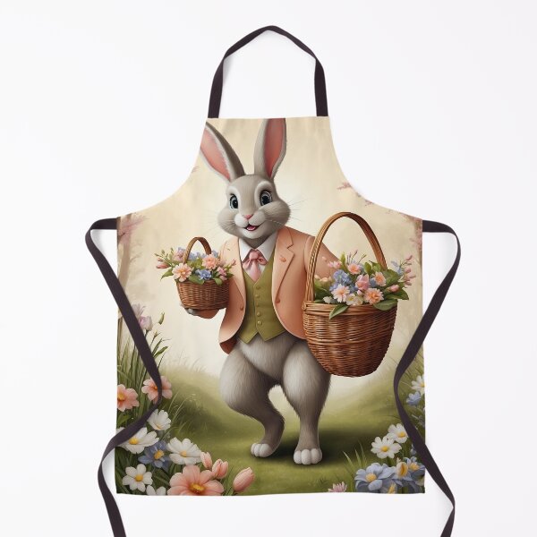 Item preview, Cute Easter bunny with flowers designed and sold by myikigai.