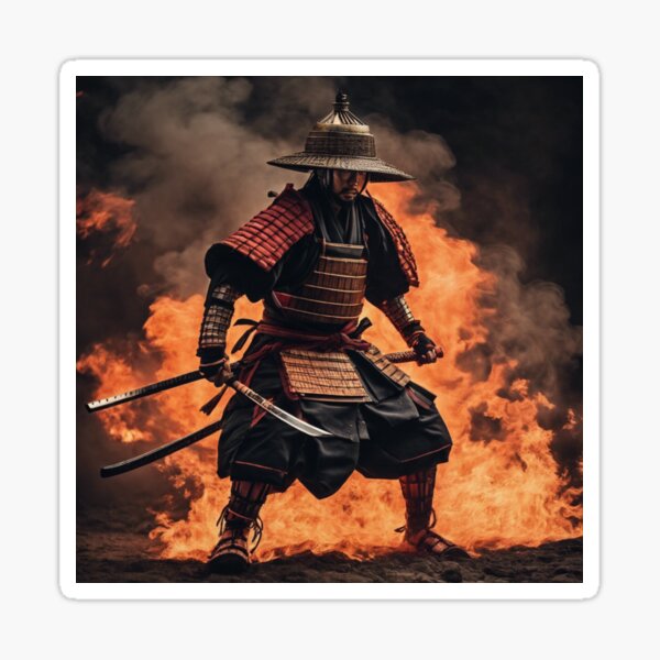 Samurai Warrior a Japanese Warrior with Katana Sticker