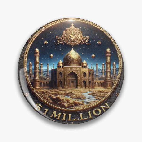 Item preview, one million concept forex nft coin pin button  designed and sold by Emoji Emblems.