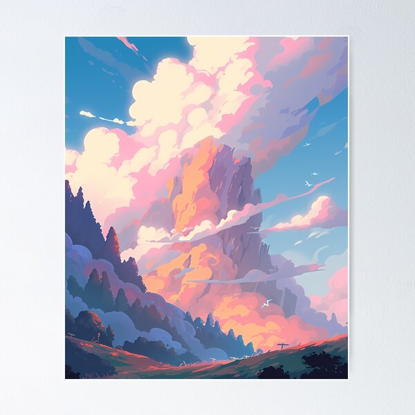 Item preview, Pixel art distant foggy Mountain (2) - Retro art designed and sold by octoboobs.
