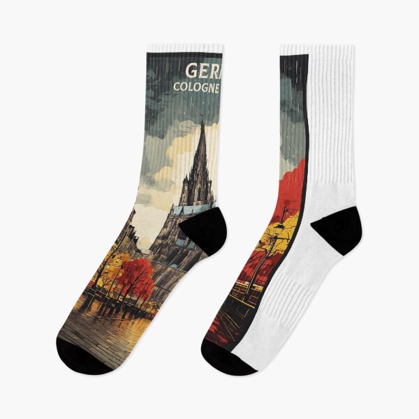 Item preview, Cologne Cathedral Germany Rainy Night Vintage Travel Poster  designed and sold by TravelersGems.