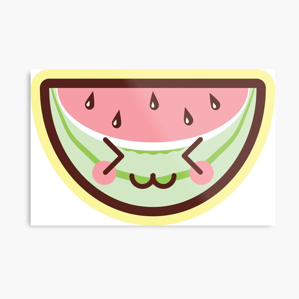 Kawaii Happy Watermelon Cute Cartoon Chibi Fruit Canvas Print By Susurrationstud Redbubble