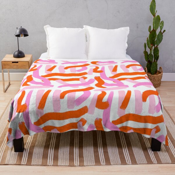 Item preview, Abstract, Paint Brush Marks Strokes, Pink and Orange designed and sold by OneThreeSix.