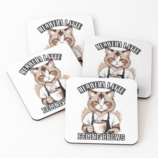 Item preview, Meowcha latte and Feline Brews designed and sold by KaiLabsArt.