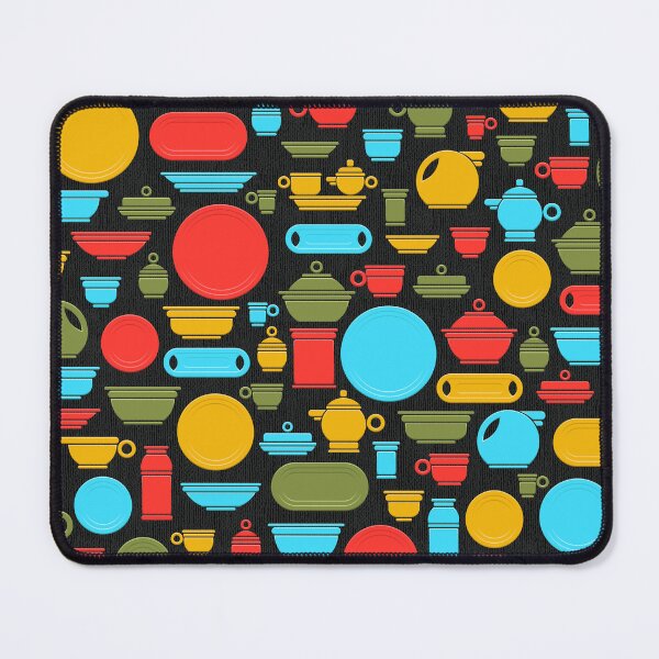 Item preview, Vintage Ceramics in Red Blue Green and Gold on Black designed and sold by Squilla Design Studio.