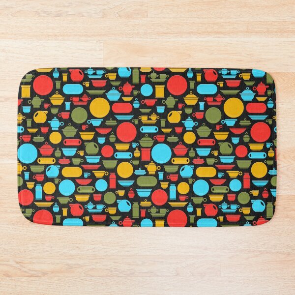 Item preview, Vintage Ceramics in Red Blue Green and Gold on Black designed and sold by Squilla Design Studio.