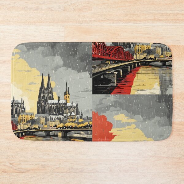 Item preview, Cologne Cathedral Germany Rainy Night Vintage Travel Poster Art designed and sold by TravelersGems.