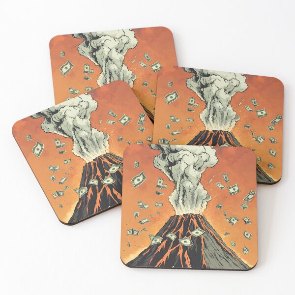 Item preview, volcano throwing out dollars designed and sold by Periush.
