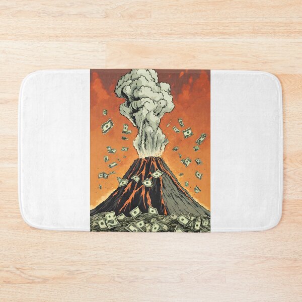 Item preview, volcano throwing out dollars designed and sold by Periush.