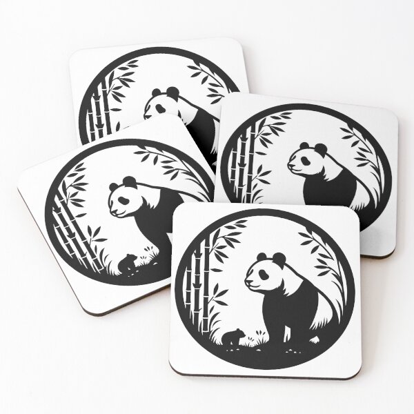 Item preview, Panda + Bamboo Silhouette designed and sold by DesignsByKazu.