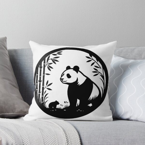 Item preview, Panda + Bamboo Silhouette designed and sold by DesignsByKazu.