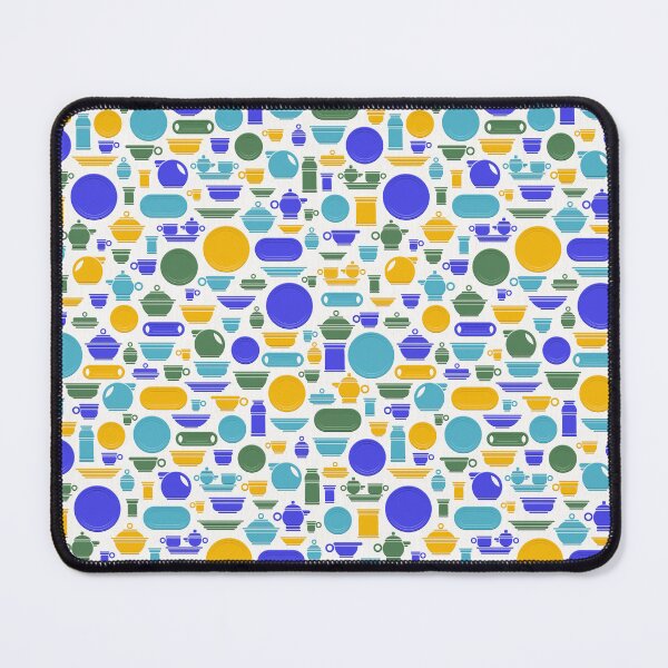 Item preview, Vintage Ceramics in Gold Blue Green and Teal on White designed and sold by Squilla Design Studio.