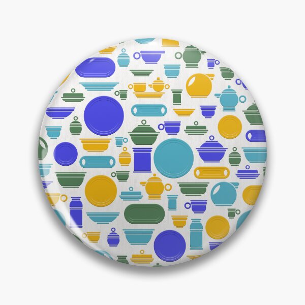 Item preview, Vintage Ceramics in Gold Blue Green and Teal on White designed and sold by Squilla Design Studio.