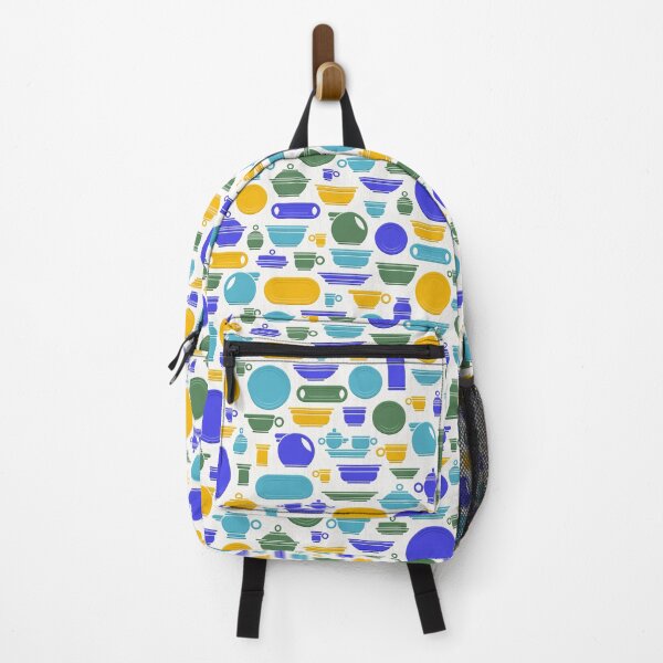 Item preview, Vintage Ceramics in Gold Blue Green and Teal on White designed and sold by Squilla Design Studio.